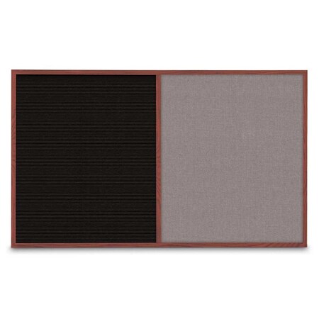 United Visual Products Enclosed Corkboard, 3 Door, 96"x48", 4" Fra UV3406-SATIN-AMETHY